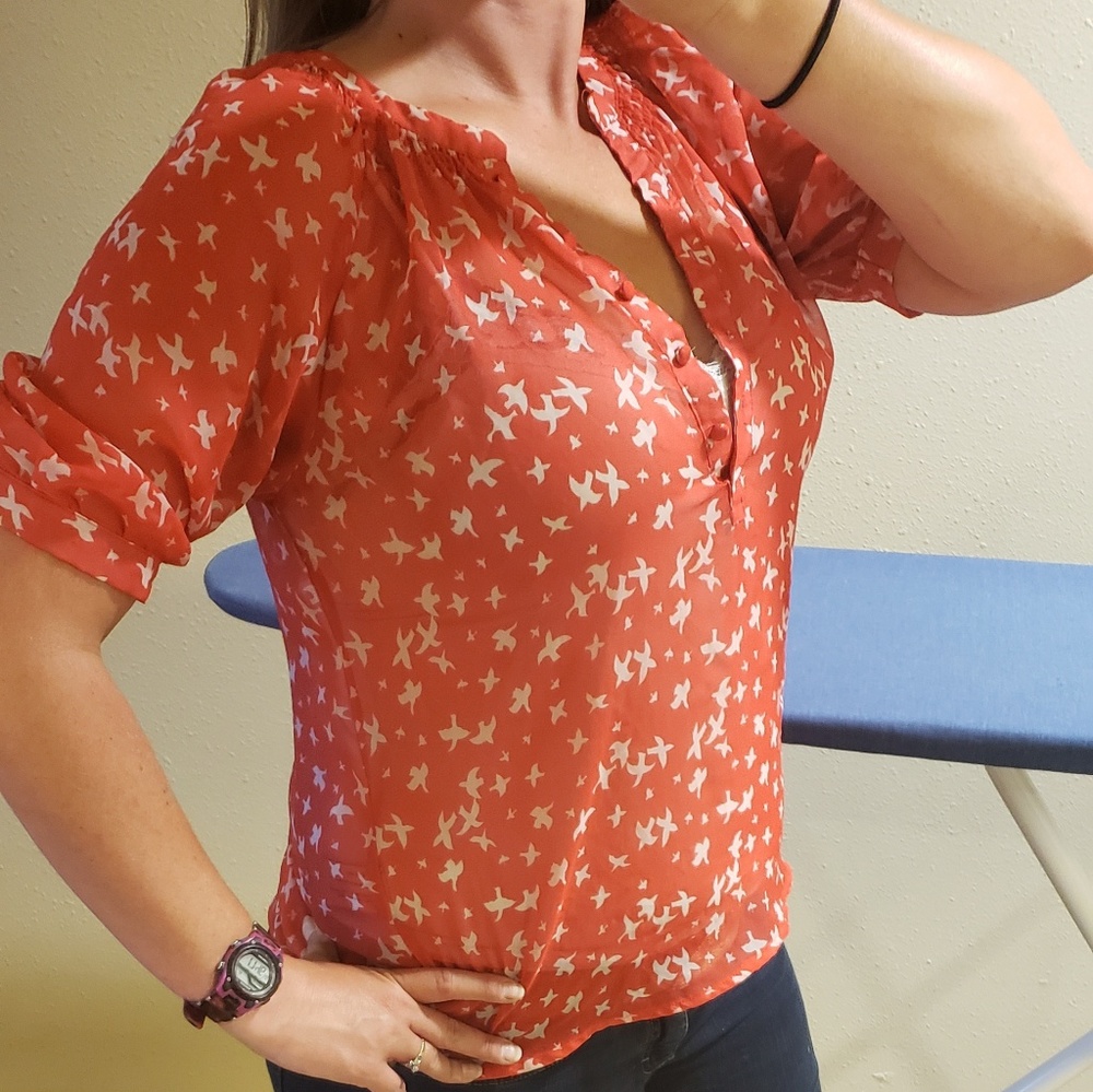 4/15$ BUNDLE DEAL*  red tulle blouse